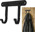 "Mystic Colonial Medieval Hand-Forged Iron Double Wall Hooks 1 Pc | (6 in ? 4 in) Rustic Twisted Wall Hanger | Vintage Black Coating Gothic Heavy-Duty Utility Hanger for Coats, Towels, Keys & Bags"