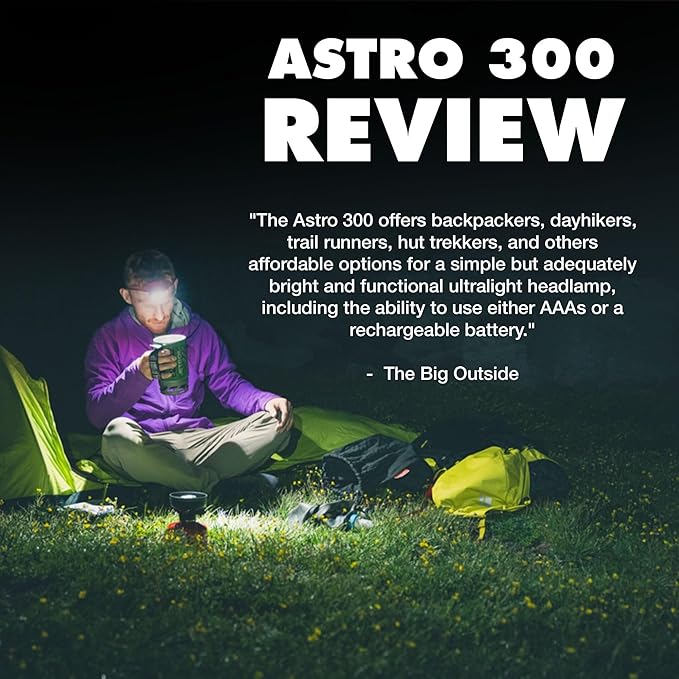 BLACK DIAMOND Astro 300 Headlamp | 300 Lumens Brightness | 3X AAA Battery Operated (Included) | Compact & Lightweight | Ops Dark Tan