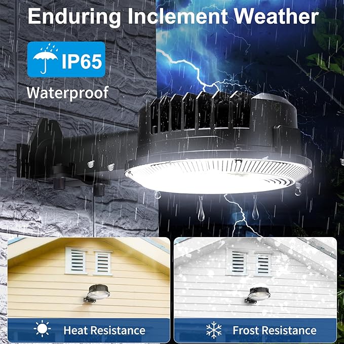 Olafus 170W LED Barn Light, Dusk to Dawn Outdoor Lighting with Photocell, 22000LM Brightness Area Street Outdoor Lights Fixture, IP65 Waterproof 6500K Daylight Exterior Security Flood Lights