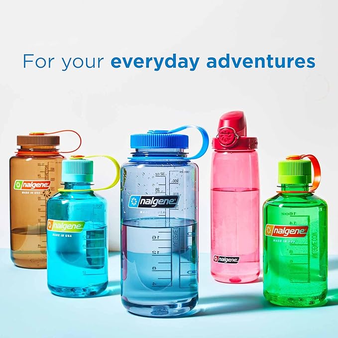 Nalgene Sustain Tritan BPA-Free Water Bottle Made with Material Derived from 50% Plastic Waste (using ISCC certified mass balance), 16 OZ, Narrow Mouth, Pineapple