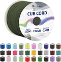 Paracordland-270LB Parachute Cord -164FT-2mm Micro Paracord-Utility Cord Thin Braided Best for Military & Camping Survival Bracelet DIY Projects Fishing Lanyards-Moss