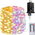 Warm White ⇋ Multicolor 66Ft 200LED Christmas Fairy Lights Plug in with Remote, Waterproof String Lights Outdoor Indoor 8 Modes with Timer, Twinkle Lights for Girl's Room Garden Christmas Decorations