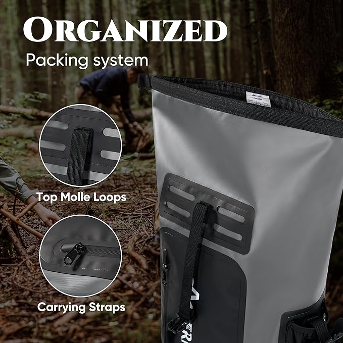 Waterproof Dry Bag with Waterproof Phone Case Grey