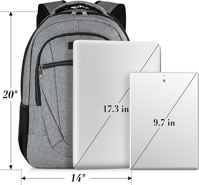 BIKROD 45L Extra Large Travel Laptop Backpack for Men and Women, Carry on Back Pack Fit 18.4 IN Laptop, Grey, Gift