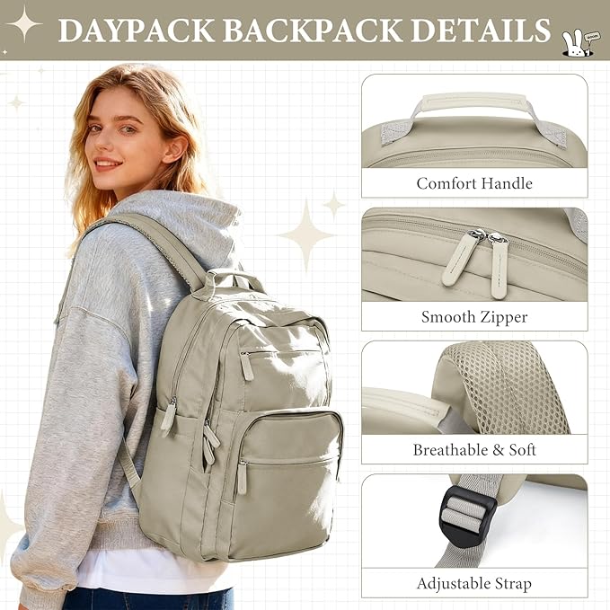 Khaki Backpack for Women Men