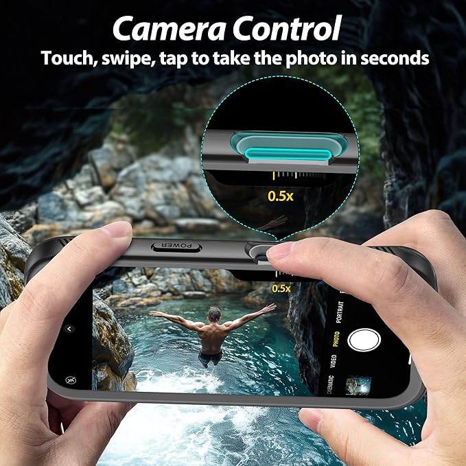 SPORTLINK for iPhone 16 Pro Waterproof Case - Shockproof Dustproof Case with Built-in Clear Screen Protector, Full Body Heavy Duty Sealed Protective Cover for i Phone 16 Pro 6.3" Black