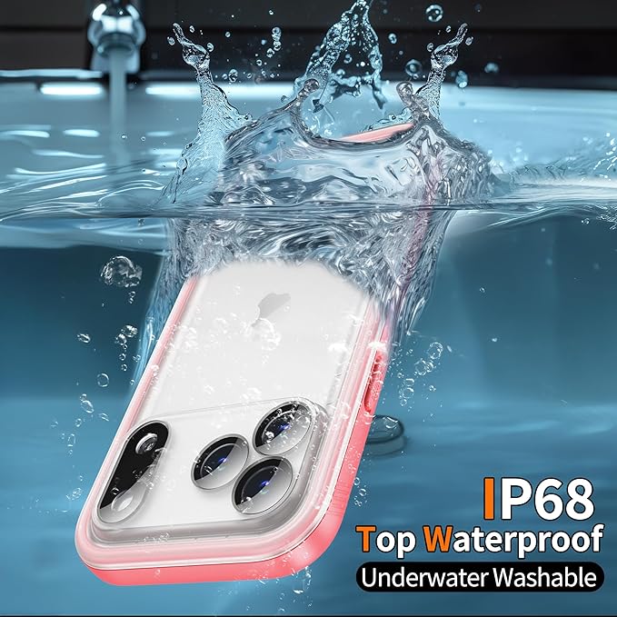 Cozycase TOP Waterproof Case for iPhone 17 Pro Max - Military Heavy Duty 360 Shockproof Full Body with Screen Camera Protector Double IP68 Water Dust Drop Proof Hard Rugged 17PM Front Back Slim Cover