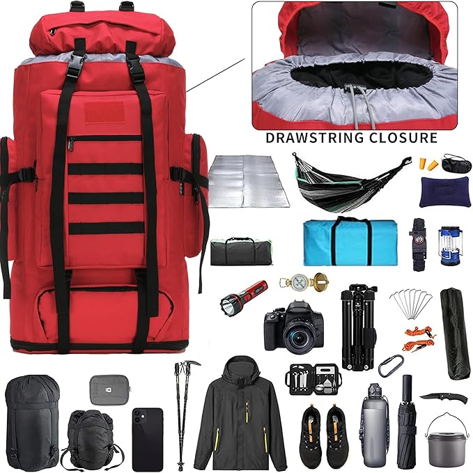 Hiking Backpack for Men 70L/100L Camping Backpack Military Rucksack Molle 3 Days Assault Pack for Climbing | Camping Backpack, 3 Days Assault Pack, for Climbing