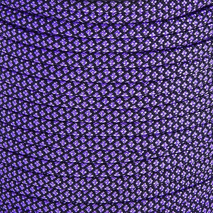 MOOCY Paracord 550,5/32 in x 164 ft (4mm x 50m),7 Inner Strands/Parachute Cord,Nylon Type III Paracord,Ideal Nylon String for Survival & Camping Gear,Purple Black