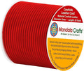 Mandala Crafts Round Cowhide Genuine Red Leather Cord for Jewelry Making Kumihimo Leather Rope Spool - Red String Lace - 20 Yds 2mm Cording