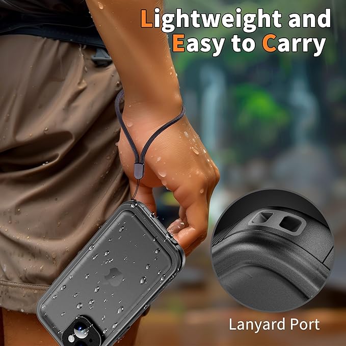 Cozycase for iPhone 15 Plus Waterproof Shockproof Dustproof Case - Heavy Duty/360 Full Body/Military Grade/Protective/Rugged 【8FT Drop Proof】 Built in Screen/Camera Protector with Lanyard Black