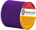 Mandala Crafts Round Genuine Purple Leather Cord for Jewelry Making – 2mm Cowhide Leather Rope String Lace for Kumihimo – 20 Yards Cowhide Craft Cording Spool