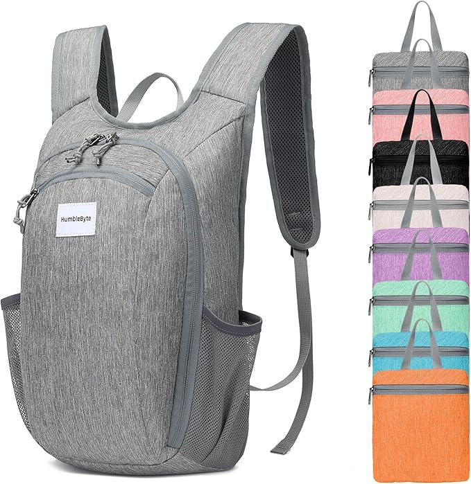 10L Foldable Lightweight Backpack – Packable Travel Daypack for Hiking, Cycling & Everyday Use – Water-Resistant Travel Bag with Multi-Pocket Design for Women & Men(Gray)
