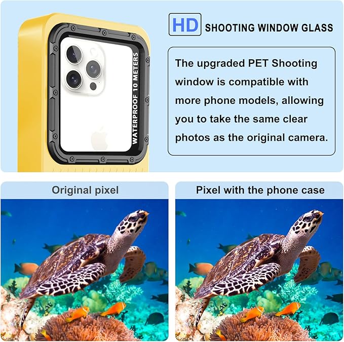 2026 Diving Snorkeling Phone Case for iPhone 17/16/15/14/13/12/11 Pro Max/XS/X Samsung Galaxy S26/S25/S24 Professional Scuba Dive Waterproof Underwater Photo Video Cover (4TH Gen, Yellow)
