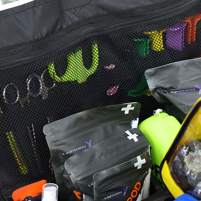 Lightning X Fully Stocked X-Tuff Modular Oxygen Trauma Bag w/Removable Organizer Pouches for EMS/EMT + First Responder - Orange
