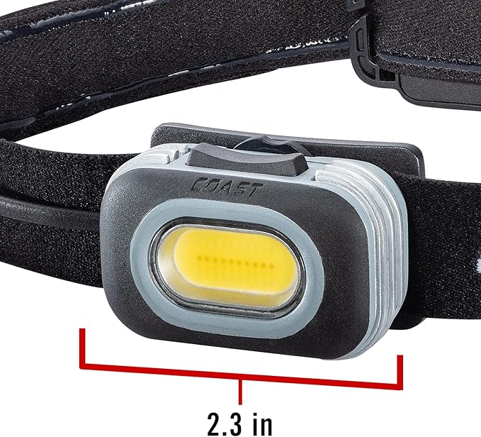 Coast RL10 560 Lumen Dual Color LED Headlamp with Flood and Spot Beams, Variable Light Control, C.O.B., Alkaline Dual Power, Non-Slip Band, 3 x AAA Included