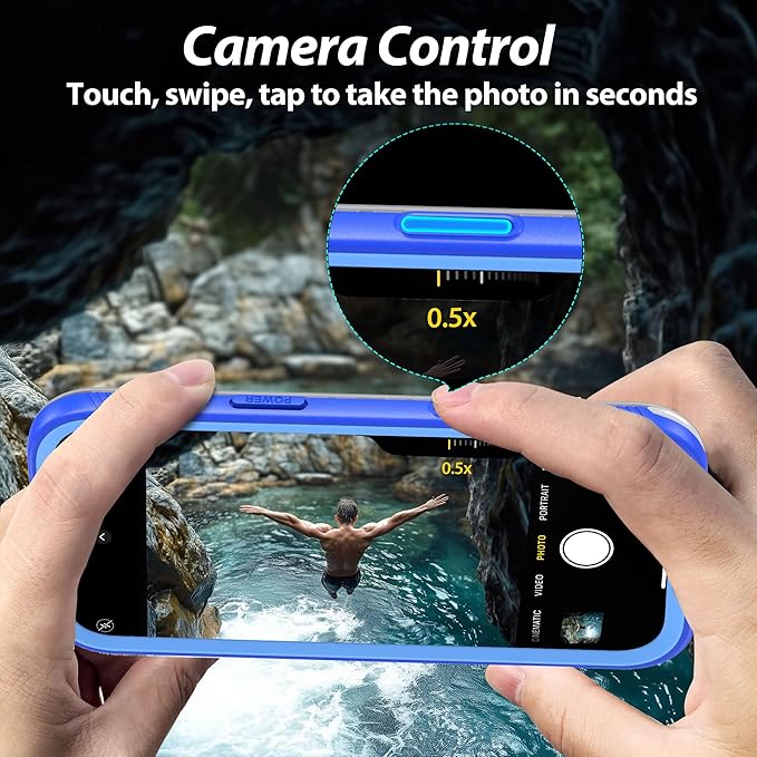 SPORTLINK for iPhone Air Case, IP68 Waterproof Military Protective Full Body Heavy Duty Shockproof 360 Sealed Dustproof with Camera Screen Protector Phone Cover for iPhone Air 6.5" Blue