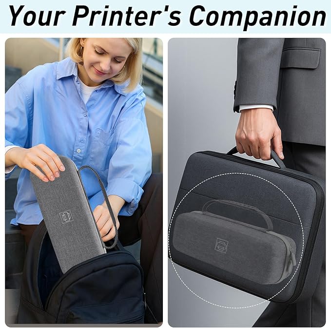 Klawdsky Hard Portable Printer Case Compatible with Aixiqee Wireless Printer A80/Gutherren A81/Minzhi Portable Thermal Printer A80,Shockproof Scratch Resistant(Case Only) (Large)