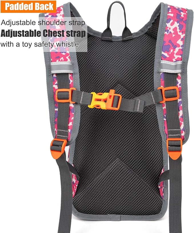 Kids Hydration Backpack, Water Hiking Backpack for Boys or Girls with 1.5L Reservoir Bladder
