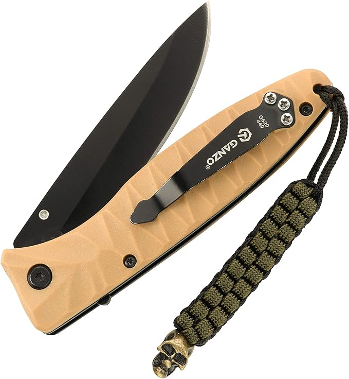 M-Tac Skull Knife Lanyard with Bead – Paracord Lanyard for Knives & EDC – Tactical Knife Fob Pull Cord – Durable Paracord