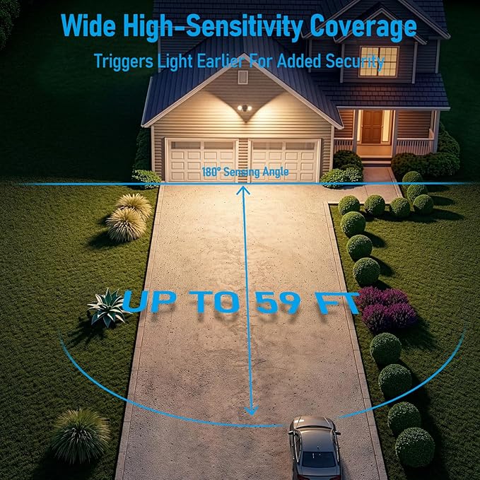 LEONLITE COB LED Security Light, Motion Sensor Outdoor Lights, Dusk to Dawn, 100-277V, ETL Listed, Adjustable Heads, Motion Detector Flood Light, Aluminum, IP65 Waterproof, 3000K Warm White, Bronze