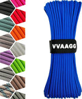 VVAAGG 1000 Blue Paracord Rope 100FT, 4mm Parachute Cord Utility 12 Strand Nylon Rope for Camping, Tent, Clothsline, Outdoor Hiking, Fishing (Blue, 100FT)