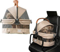 Pet Gear No-Zip View 360 Ultra Lite Pet Safety Carrier & Car Seat for Small Dogs & Cats Push Button Entry, 15", Wheat