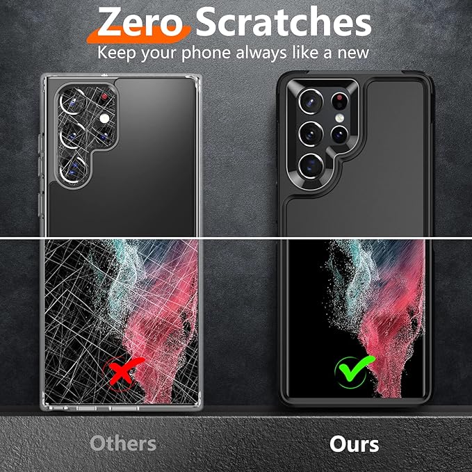 Temdan [Heavy Shockproof for Samsung Galaxy S22 Ultra Case,with 2 Pack [Soft Screen Protector + Camera Lens Protector] [12 FT Military Grade Drop Protection] Tough Rugged Full-Body Protection