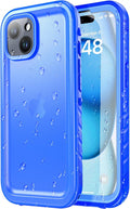 SPORTLINK for iPhone 15 Case - IP68 Waterproof Military Protective Full Body Heavy Duty Shockproof 360 Sealed Dustproof with Camera Screen Protector Phone Cover for i Phone 15 6.1" Blue