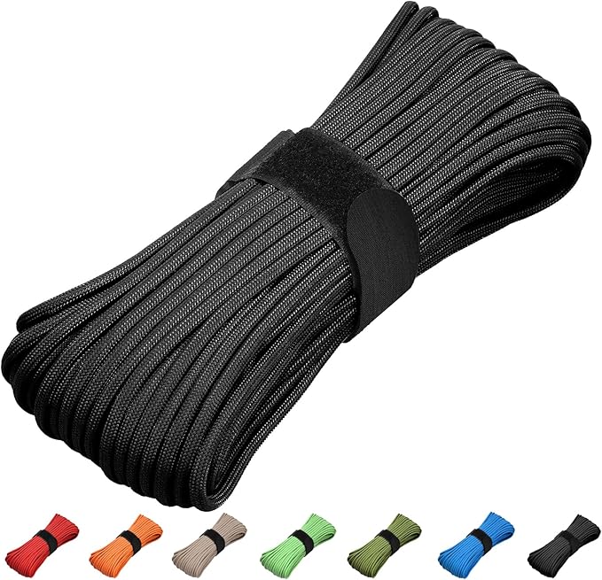 Paracord 550 Rope 100 Feet 5/32 Inch 7 Strand Type III Nylon Rope Parachute Cord for Survival Gear, Hiking, Camping, and Outdoor Use