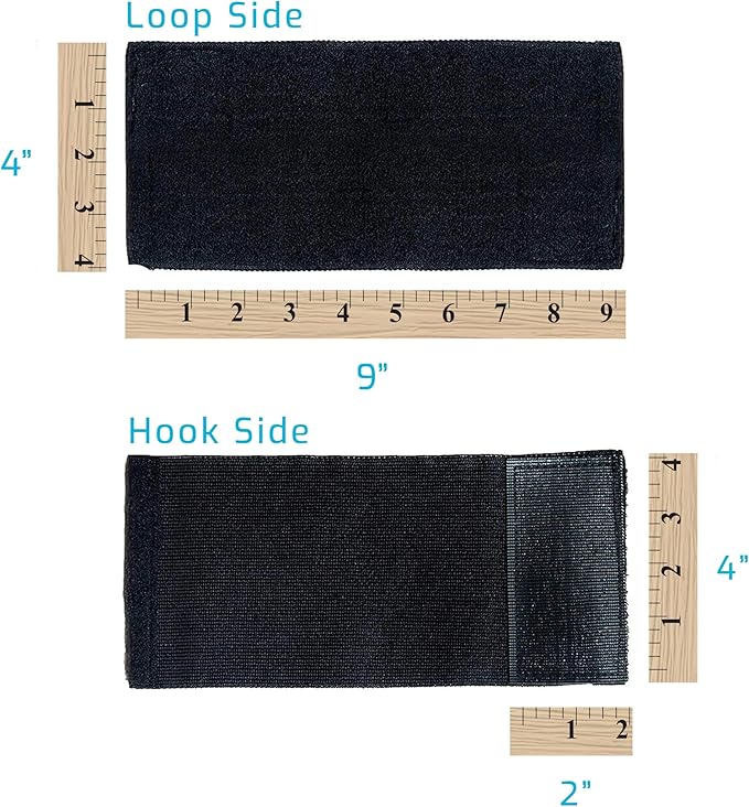 Extender Strap - Multipurpose Elastic Hook and Loop Extension for Ice Packs, Ice Belts, Back/Knee/Ankle Braces, Vests, Wraps, and Belts - Made in USA (4 x 9 Inches)