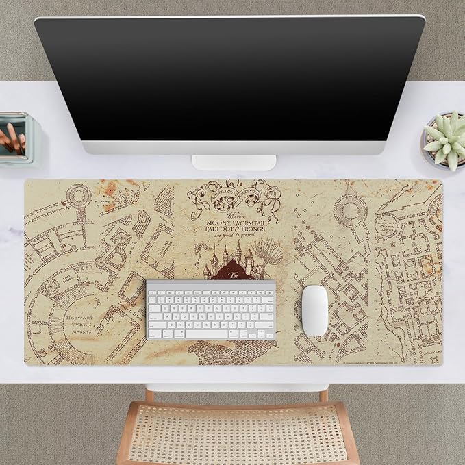 Head Case Designs Officially Licensed Harry Potter The Marauder's Map Graphics 37.4 x 15.75 x 0.16 inches (900 x 400 mm) - XL Gaming Office Desk PC Keyboard Mouse Mat Pad