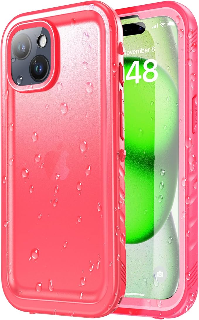 SPORTLINK for iPhone 15 Plus Case - IP68 Waterproof Military Protective Full Body Heavy Duty Shockproof 360 Sealed Dustproof with Camera Screen Protector Cover for i Phone 15 Plus 6.7" Pink