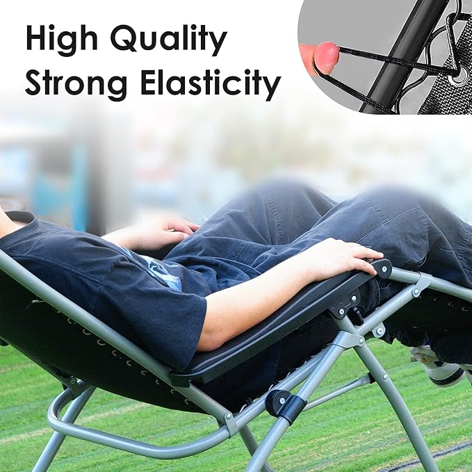 UNEEDE 4 Cords Zero Gravity Chair Replacement Cord, Antigravity Chair Replacement,Universal Repair Cord Kit for Repairing Zero Gravity Chair(Black)