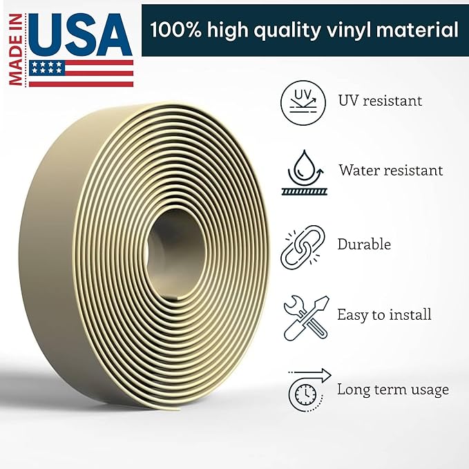 2 Inch Wide, 20ft Long Vinyl Strap - Replacement Straps for Patio Chairs - Vinyl Strapping for Patio Furniture Repair - Durable Seat Repair Kit for Lawn Chairs, Outdoor Furniture (Driftwood)