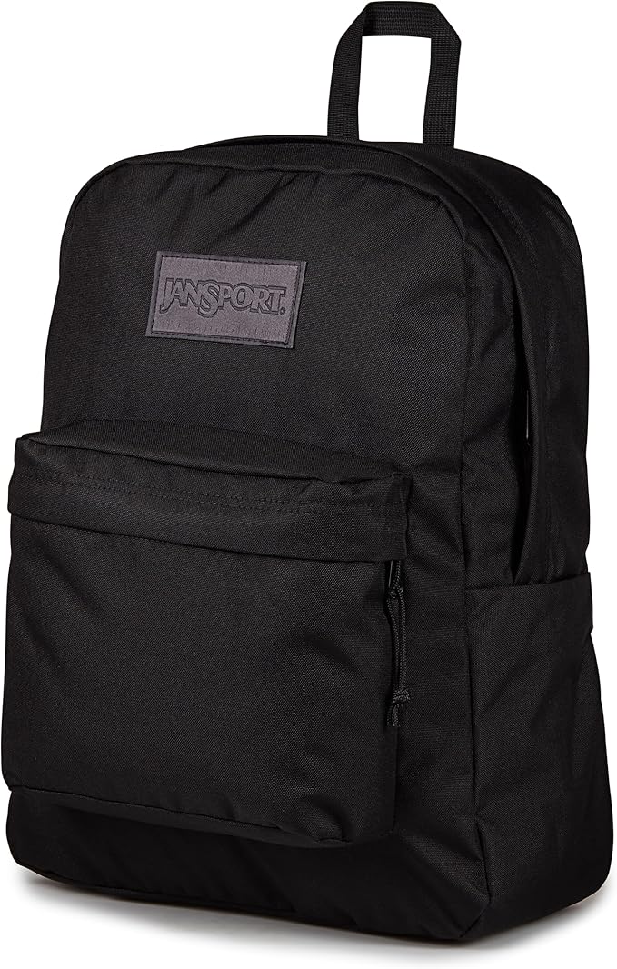 JanSport SuperBreak Plus Backpack with Padded 15-inch Laptop Sleeve and Integrated Bottle Pocket - Spacious and Durable Daypack for Work and Travel - Monochrome Black