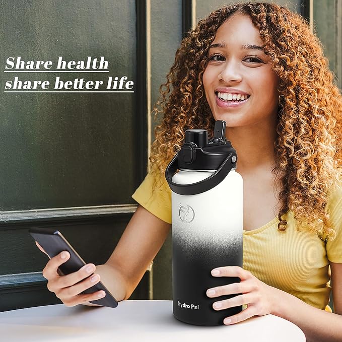 64oz Half Gallon Insulated Water Bottle with 2-in-1 Lid (Chug & Straw), Double Walled Vacuum Stainless Steel Water Bottles, Wide Mouth Leakproof Insulated Jug with Straw