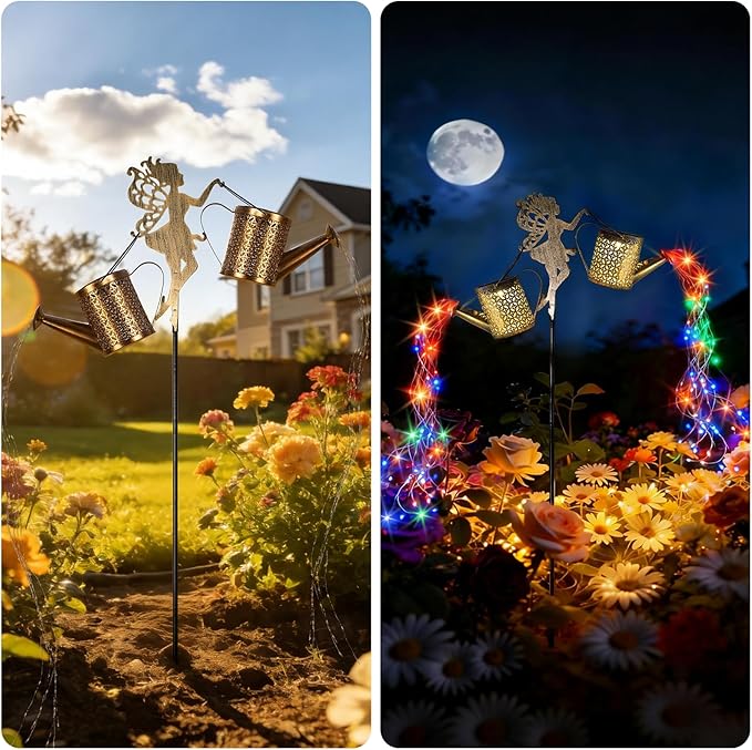 SRNPMIU Solar Watering Can Light - Solar Yard Decorations Outdoor,Garden Decor Lights for Yard,IP65 Waterproof Hanging Lantern Lights,Outside Garden Flower Bed Decor Light for Moms Birthday 2PCS