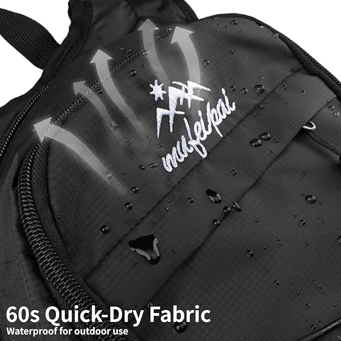 Hiking Backpack for Women & Men, Hydration Backpack with 2L Water Bladder for Running, Hiking, Cycling, Climbing, Camping, Biking (Black)