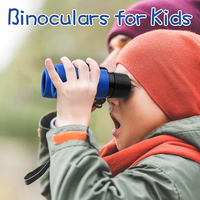 Scotamalone Kids Binoculars Shock Proof Toy Binoculars Set for Age 3-12 Years Old Boys Girls Bird Watching Educational Learning Hunting Hiking Birthday Presents (Pack of 2)
