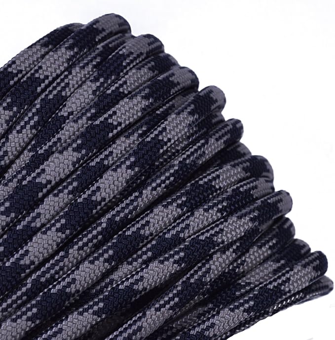 BORED? PARACORD! 550 lb Paracord – Ideal for Crafting, DIY Projects, Camping, Military & Active Outdoors – 300+ Colors – Tactical Parachute Cord Type III – Strong - Obsidian 50 Feet