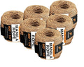 Manila Rope - 1/4 Inch 600' - 3 Strand Cordage Twisted Braided Rope - Thick Natural Fiber for Marine, Decorative for Crafts, Porch Column, Outdoor Pole Wrap, Tree Swing 6 Pack