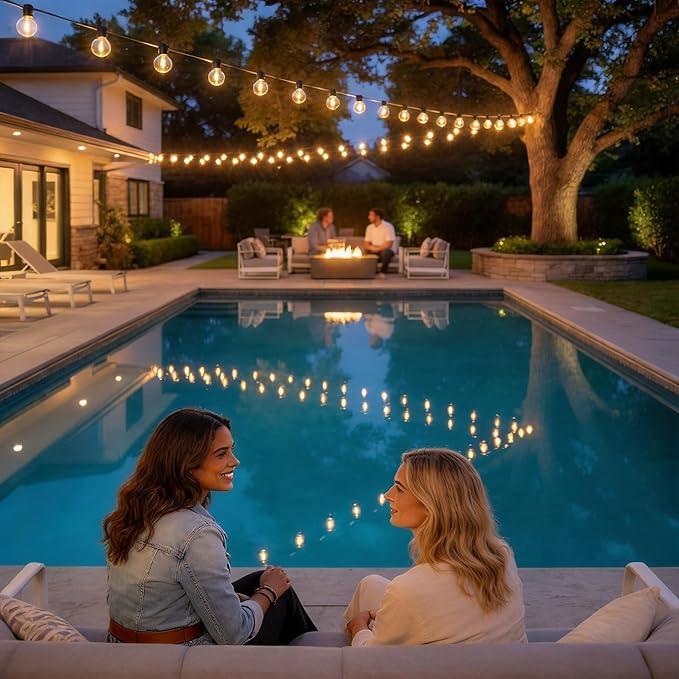 RTTY Outdoor LED String Lights 100 FT Patio Light with 52 Shatterproof G40 Vintage Edison Bulbs, Outside Hanging Globe Lighting Waterproof for Porch, Deck, Garden, Backyard, Balcony, 2700K Dimmable