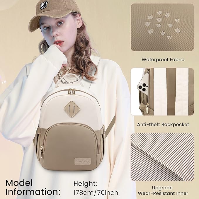 LOVEVOOK Mini Backpack for Women Light Weight Small Waterproof Backpack Purses Daily Backpack… | Light Weight