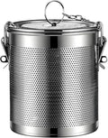 Stainless steel cylindrical seasoning filter, Multi purpose spice filter, Mesh Design Tea Ball Strainer Soup Seasonings Seperation Basket Filter with Chain Hook for Home Restaurant (8 * 9CM/0.452L)