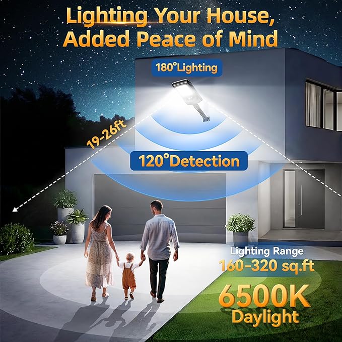 Solar Street Light Outdoor, 11-Inch Solar Powered Street Light with Motion Sensor & Remote Control, Dusk to Dawn Waterproof Security Light for Wall Mount, Entryway, Driveway, Yard, Garden(4 Pack)