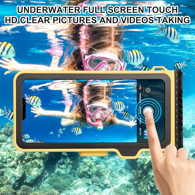 33ft Snorkeling Phone Case, Gen 4 IP68 Waterproof Housing for iPhone 16/15/14/13/12/11 Pro Max Samsung Galaxy S24/S23/S22, Touchscreen Full Protection
