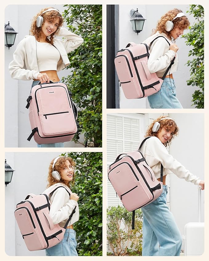 LOVEVOOK Travel Backpack for Women & Men, 60L Large Carry On Backpack Airline Approved, TSA Personal Item Weekender Bag, Laptop Backpacks with 3 Packing Cubes for Travel Essentials, Waist Belt