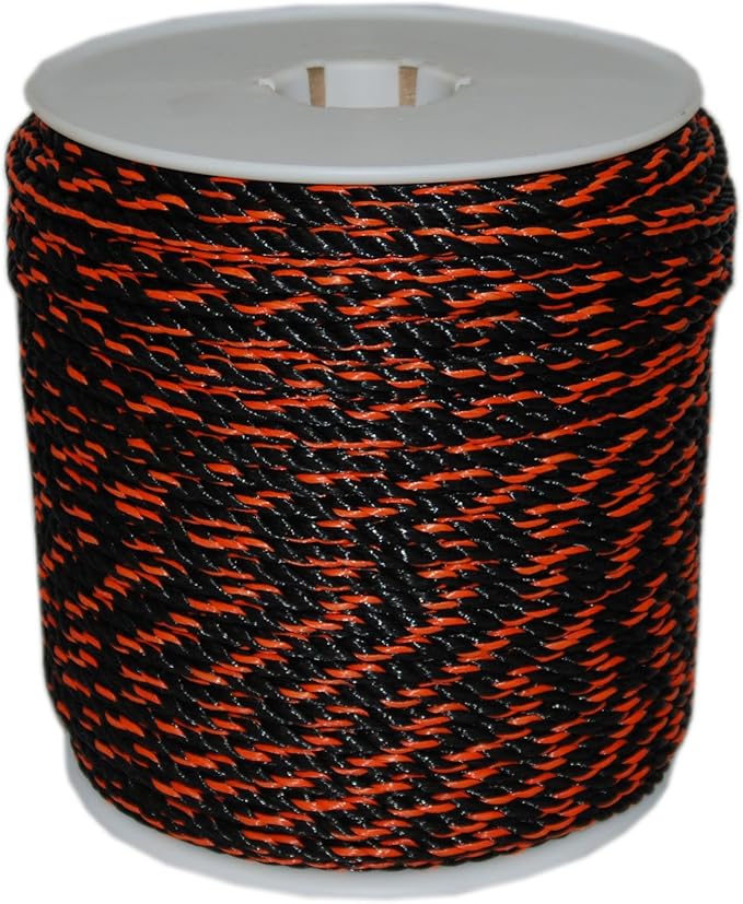 T.W . Evans Cordage 80-030OB 1/2-Inch by 600-Feet California Truck Rope, Black and Orange