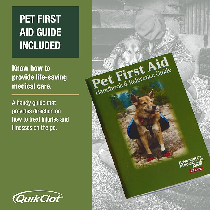 Adventure Medical Kits Trail Dog Medical Kit - Pet First Aid Kit with Dressings, Bandages, Instruction Manual & Tools - Lightweight, Compact Dog Safety Pack